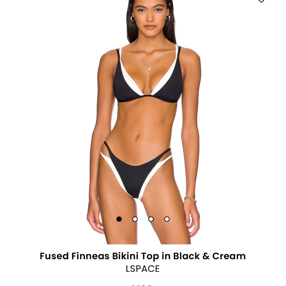L space black-and-white bikini top